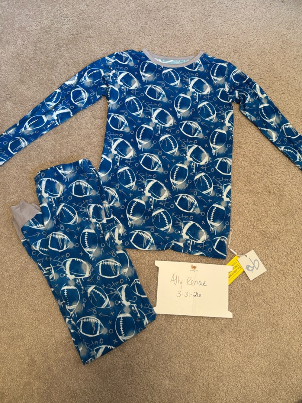Birdie Bean Football Bamboo Pajamas